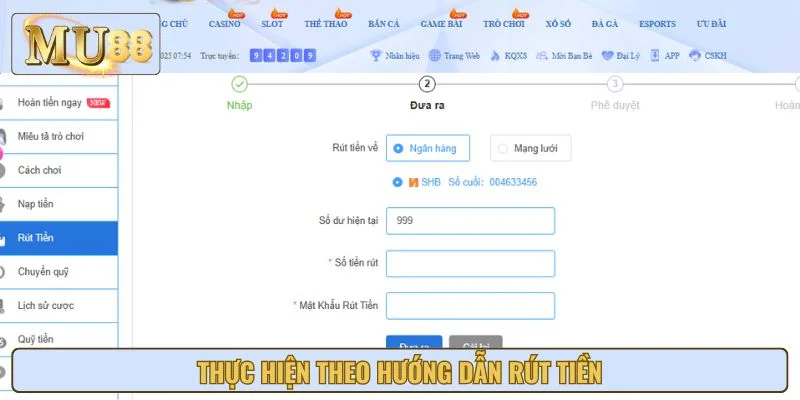 Nhập lệnh yêu cầu thanh toán đúng và đủ